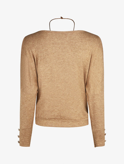 Pull ample à épaules dénudées - Camel - 2
