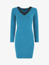 Robe pull moulante et côtelée - Bleu canard - 6