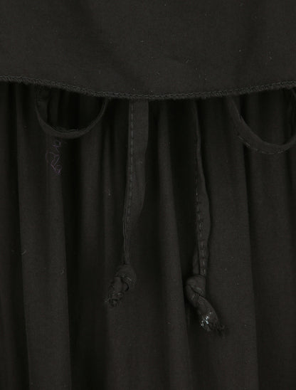 Robe mi-longue asymétrique à grand rabat - Noir - 4