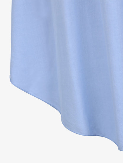 Robe mi-longue asymétrique à grand rabat - Bleu ciel - 3