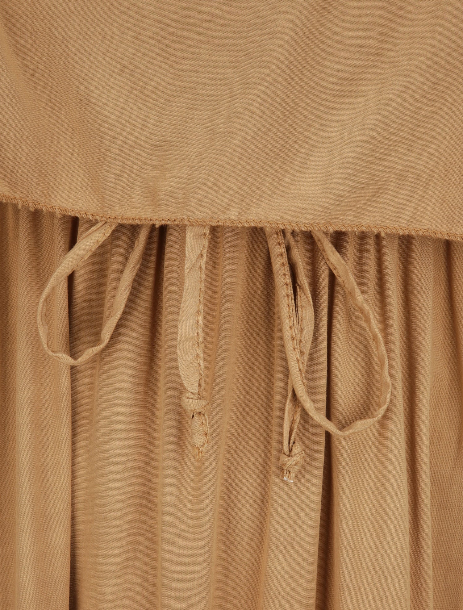Robe mi-longue asymétrique à grand rabat - Beige foncé - 3