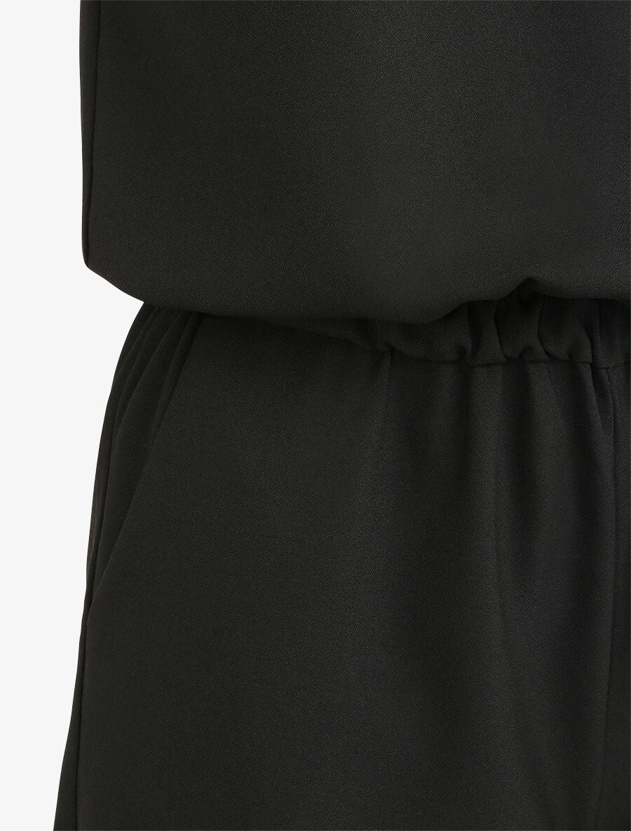 Combishort à bretelles et bords en dentelle - Noir - 3