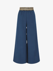 Pantalon ample à bande élastiquée irisée - Bleu - 1