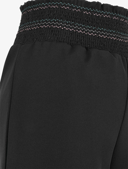 Pantalon ample uni élastiqué - Noir - 3