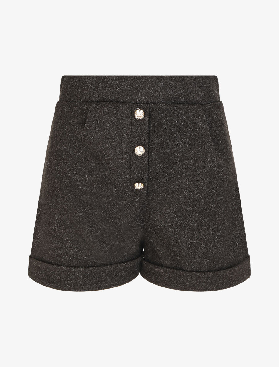 Short droit taille haute - Noir - 1