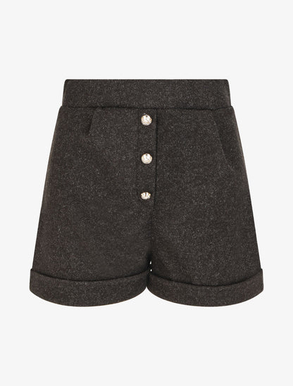 Short droit taille haute - Noir - 1