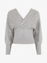 Pull crop top à manches longues - Gris - 1