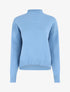 Pull fin uni basique à col montant - Bleu - 4