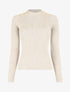 Pull fin côtelé et boutons décoratifs - Beige - 1