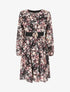 Robe mi-longue évasée motif floral - Noir - 6