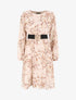 Robe mi-longue évasée motif floral - Beige - 1