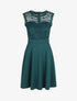 Robe uni à bustier en dentelle - Bleu canard - 1