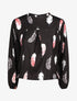 Blouse à imprimé plume - Noir - 1