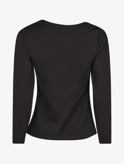 Blouse unie à empiècement métal à l&