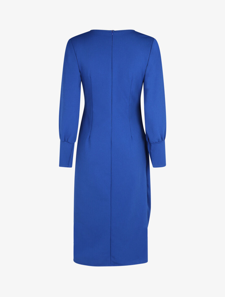Robe longue unie effet portefeuille - Bleu roi - 2