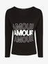 Pull droit inscription AMOUR - Noir - 1