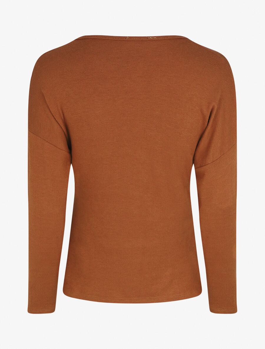 Pull droit motif coeur LIVE LOVE - Rouille - 2