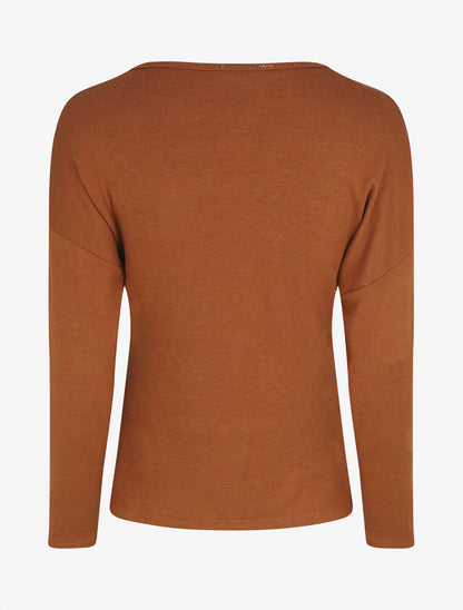 Pull droit motif coeur LIVE LOVE - Rouille - 2