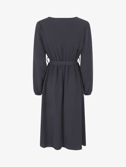 Robe longue unie - Marine - 2