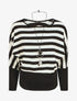 Pull ample à rayures - Noir/blanc - 1