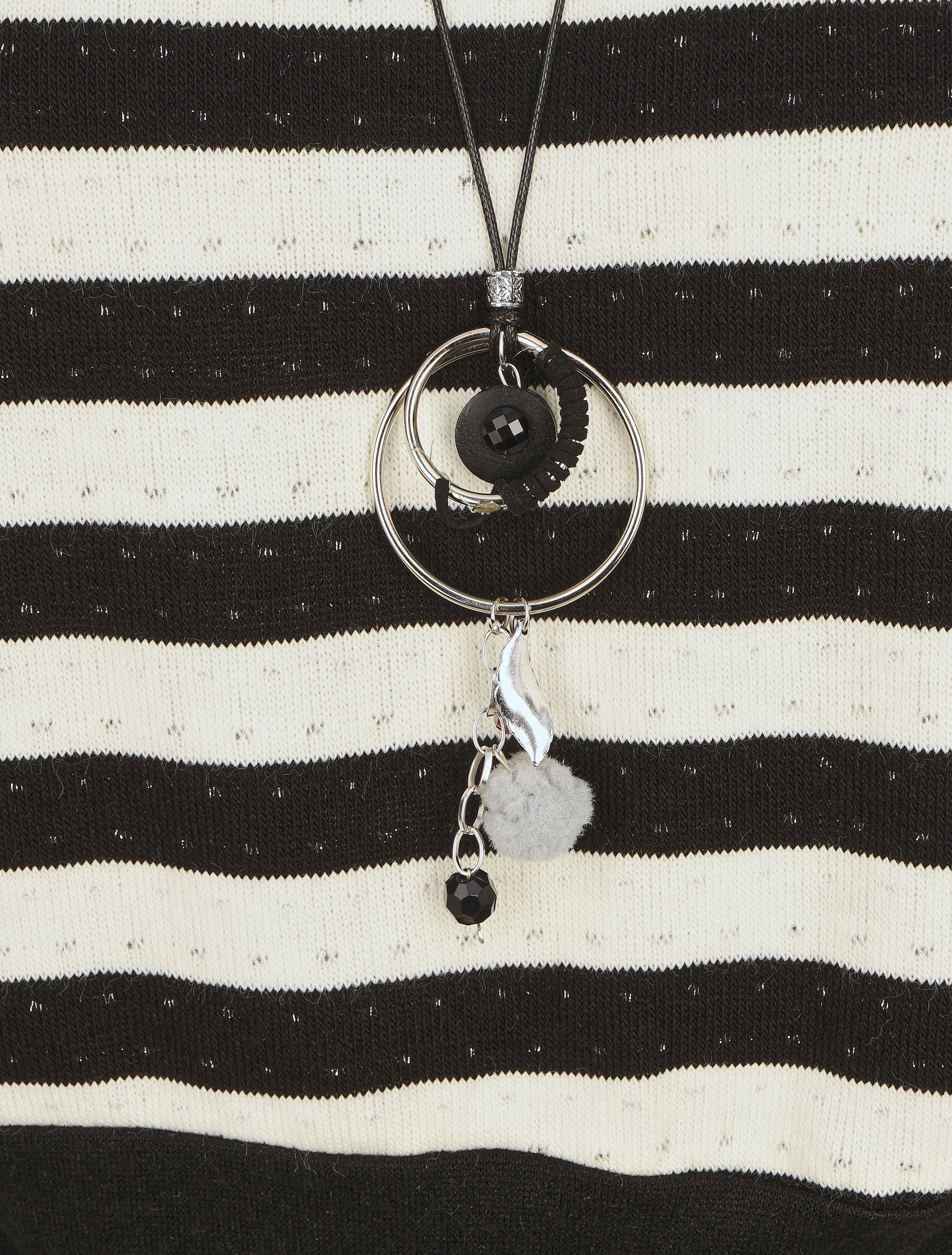 Pull ample à rayures - Noir/blanc - 3