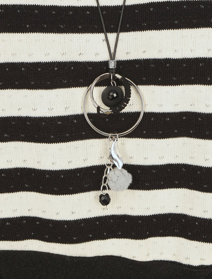 Pull ample à rayures - Noir/blanc - 3