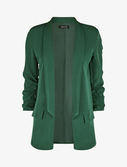Blazer à manches 3/4 froncées - Vert - 1