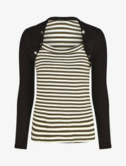 Pull rayé boléro en trompe l&