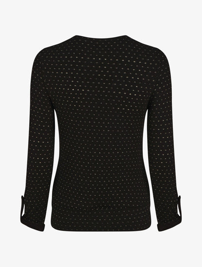 Pull cache-coeur moucheté à noeud - Noir - 2