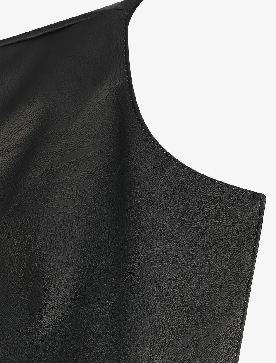 Veste classique en simili - Noir - 3