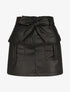 Short droit style jupe en simili - Noir - 4