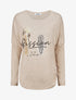 Pull ample motif plumes irisées - Beige - 4