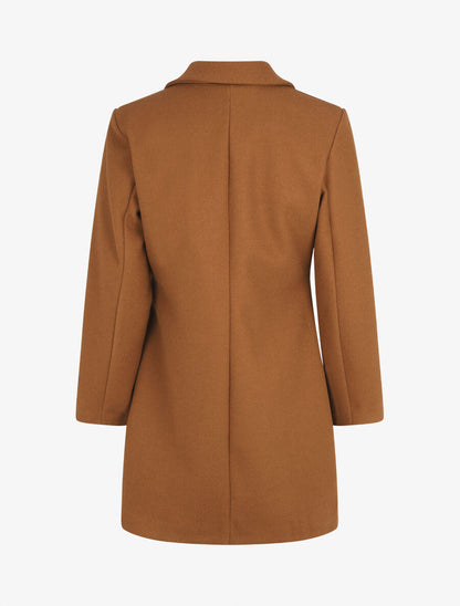 Manteau droit mi-long - Camel - 2