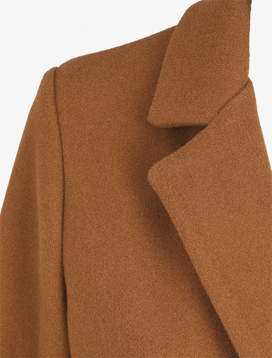Manteau droit mi-long - Camel - 3