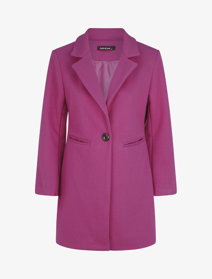 Manteau droit mi-long - Violine - 4