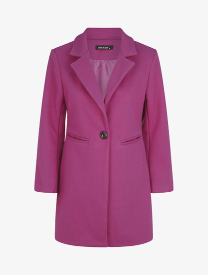 Manteau droit mi-long - Violine - 4