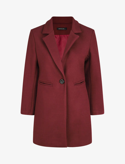 Manteau droit mi-long - Bordeaux - 4