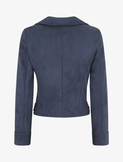 Veste en suédine style perfecto - Marine - 2