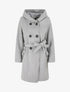 Manteau long croisé à capuche - Gris - 7