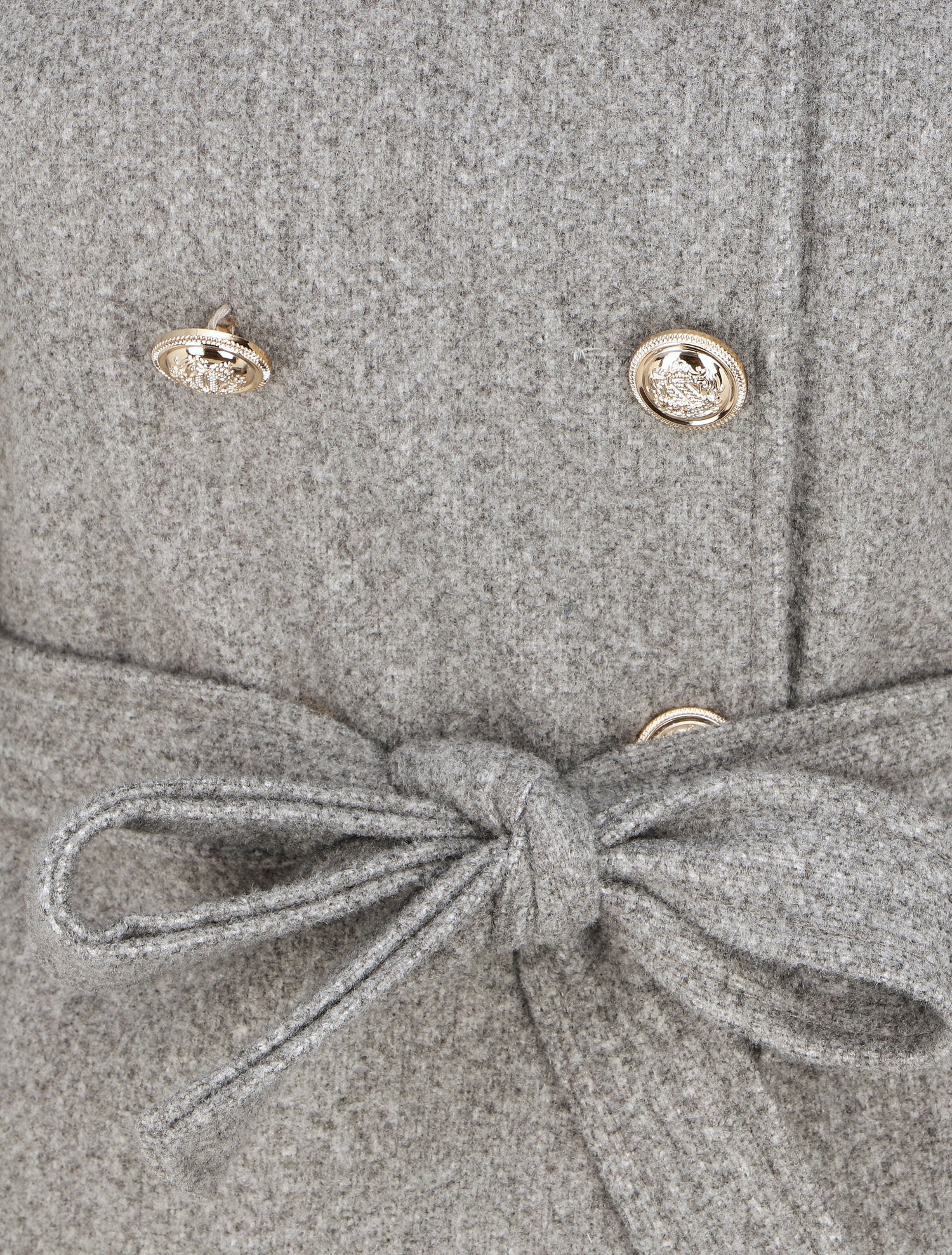 Manteau uni à boutons décoratifs - Gris - 3