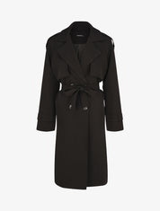 Trench oversize ceinturé - Noir - 1