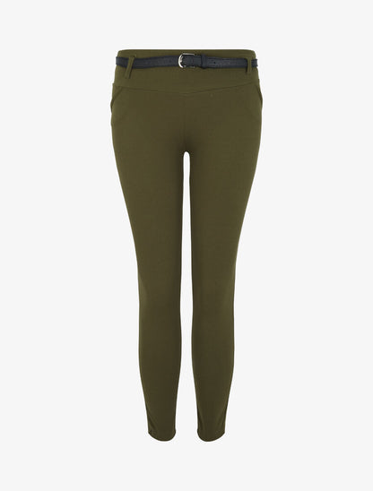 Legging taille basse à poches décoratives - Kaki - 1