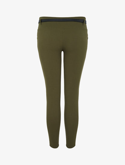 Legging taille basse à poches décoratives - Kaki - 2
