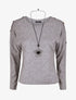 Pull droit uni à boutons - Gris - 1