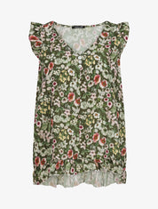 Blouse imprimé fleurs des champs - Vert - 3