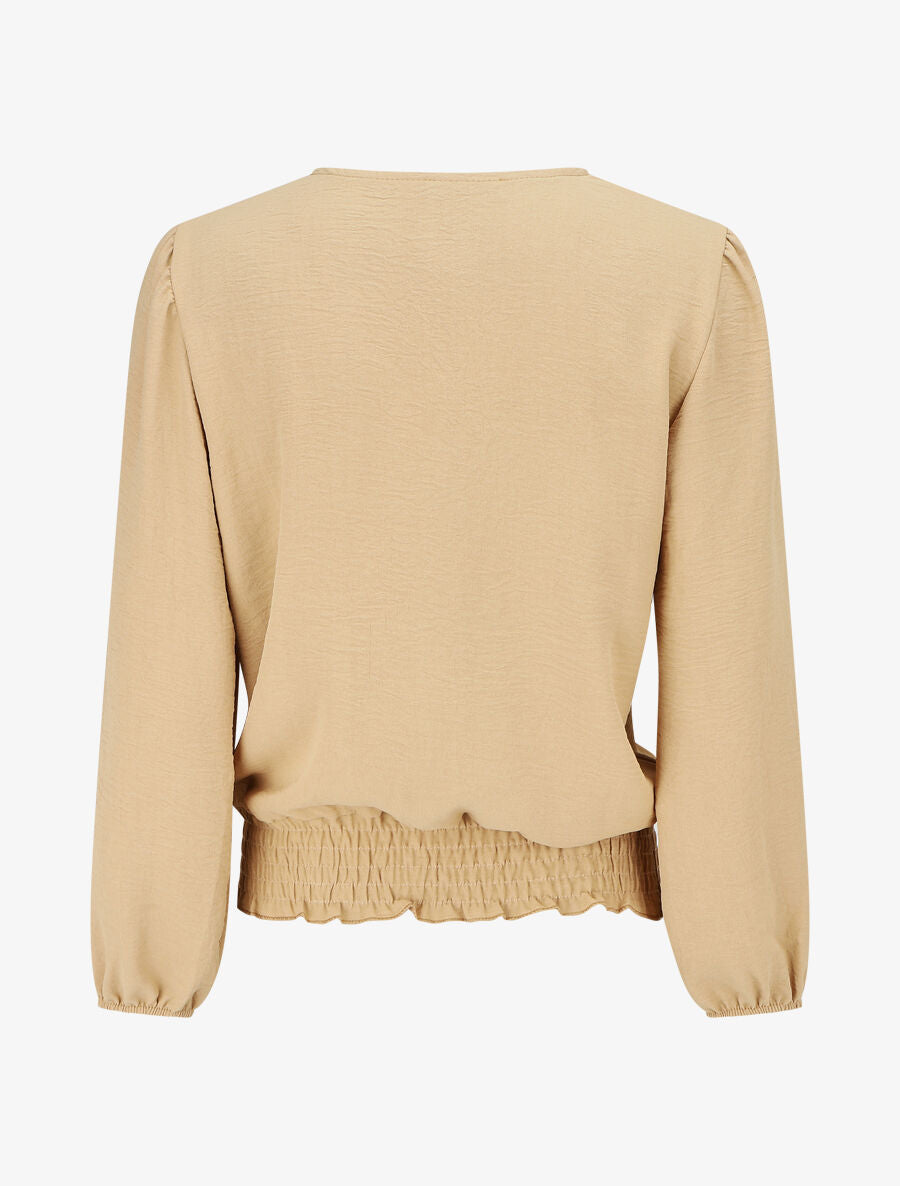 Top élastiqué à crochet - Beige - 2