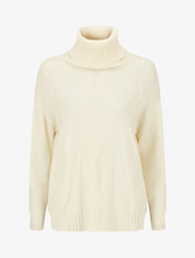 Pull uni à col roulé - Crème - 1