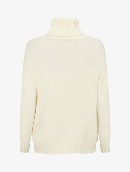 Pull uni à col roulé - Crème - 2