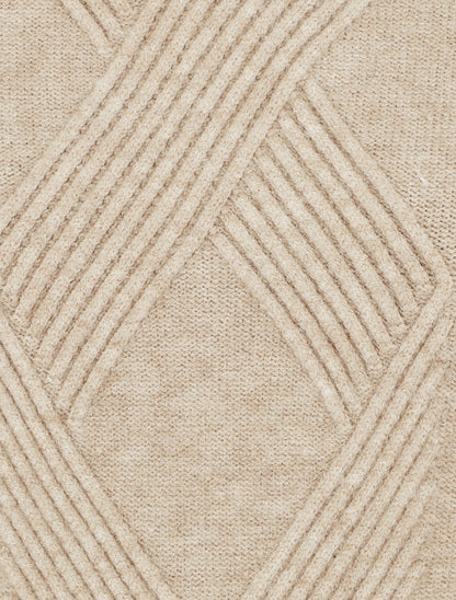 Pull uni à col roulé - Beige - 3