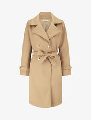 Manteau long à boutons décoratifs au dos - Camel - 1